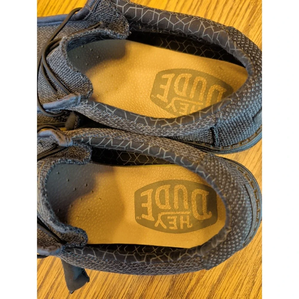 Hey Dude Wally Sox Micro Loafers Mens Size 12 Total Black Slip On Shoes